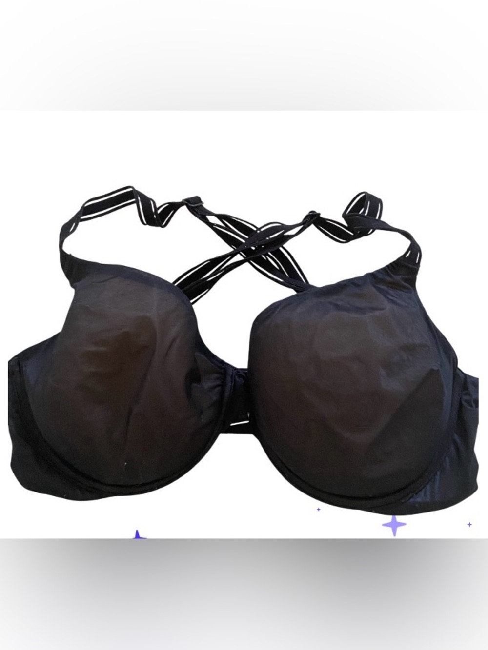 Victoria's Secret Black Strappy Convertible Underwire Bra size 34D gentle used